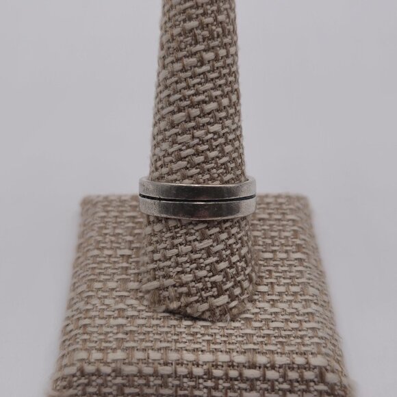 Size 10 Sterling Silver Worn Solid Unisex Ring A1963 - Picture 1 of 7